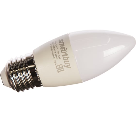 Изображение товара Светодиодная лампа Smartbuy LED C37-07W/3000/E27 SBL-C37-07-30K-E27