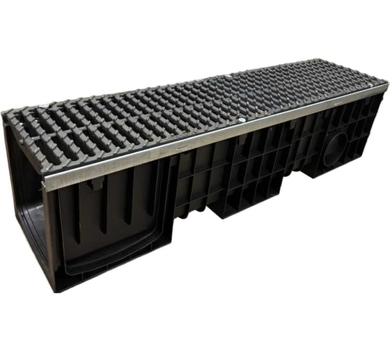 Изображение товара Пластиковый усиленный лоток Gidrolica dn200 h253 мм с щелевой чугунной решеткой, кл. е600 0822E