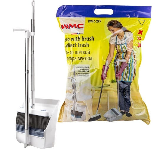 Изображение товара Поворотная щетка WMC TOOLS 180 градусов, с совком, для уборки помещений WMC-XK2(56730)