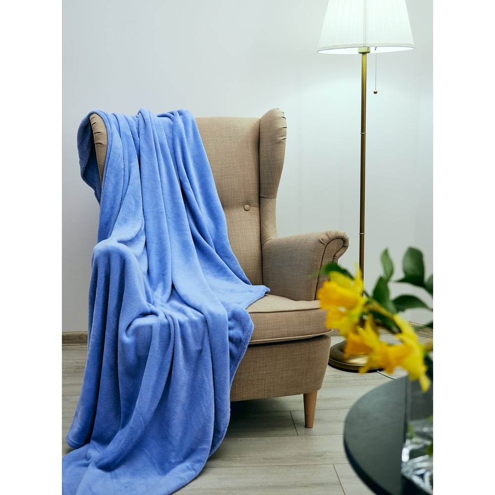 Изображение товара Покрывало Велсофт 100x150 см в небесном цвете Гутен Морген