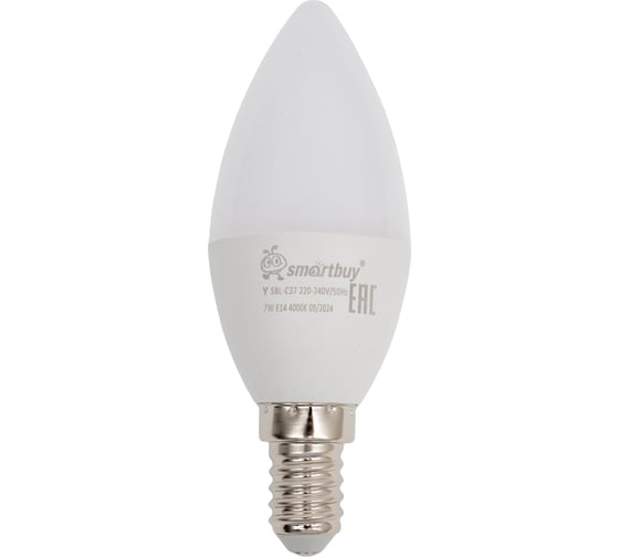 Изображение товара Светодиодная лампа Smartbuy LED C37-07W/4000/E14 SBL-C37-07-40K-E14