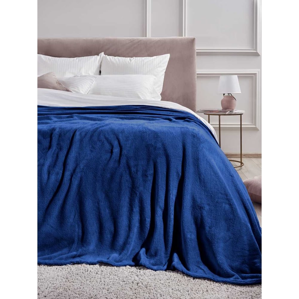 Изображение товара Покрывало Гутен Морген Велсофт рис 19-3939 200x220 синий однотонный