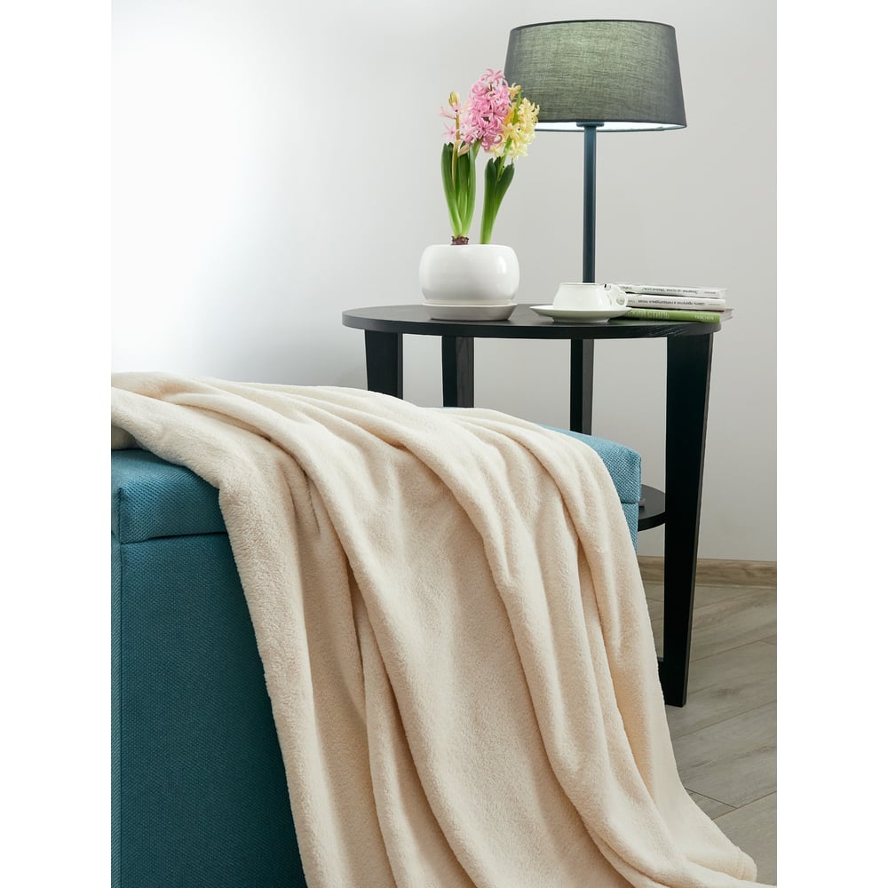 Изображение товара Покрывало-плед Guten Morgen Велсофт 100x150 см слоновая кость