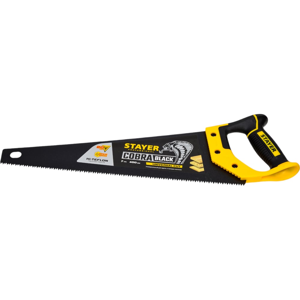 Ножовки по дереву  Все инструменты Универсальная ножовка пила STAYER Cobra BLACK 2-15081-40_z01