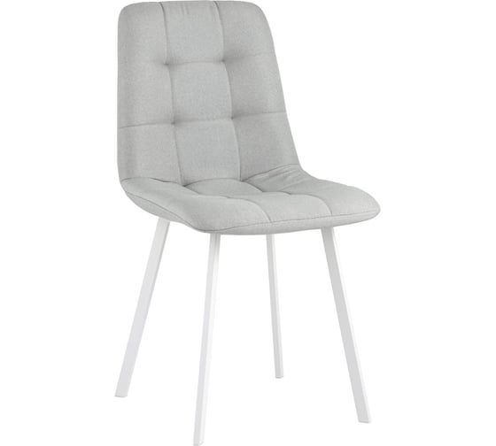 Изображение товара Обеденный стул для кухни Стул Груп chilly рогожка, светло-серый, белые ножки OS-2011 1009-34 wl