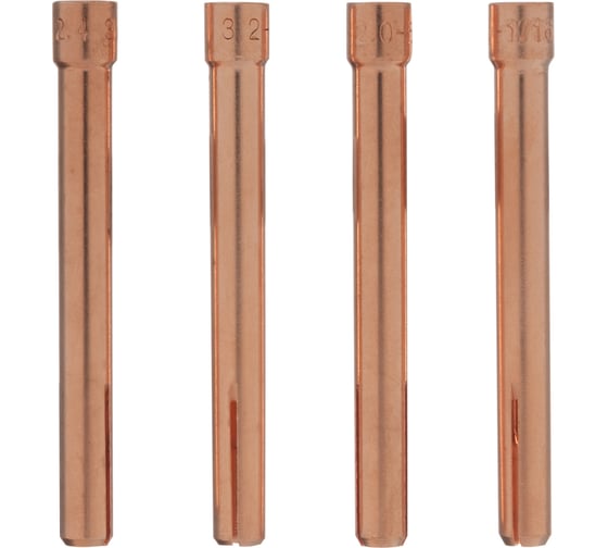 Изображение товара Набор цанг для электрода 1.6 мм, 2.0 мм, 2.4 мм, 3.2 мм Denzel 93657