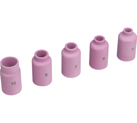 Изображение товара Набор керамических сопел для газовой линзы № 5, 6, 7, 8, 10 Denzel 93659