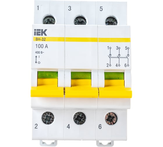 Изображение товара Выключатель нагрузки IEK ВН-32 100А/3П ИЭК MNV10-3-100