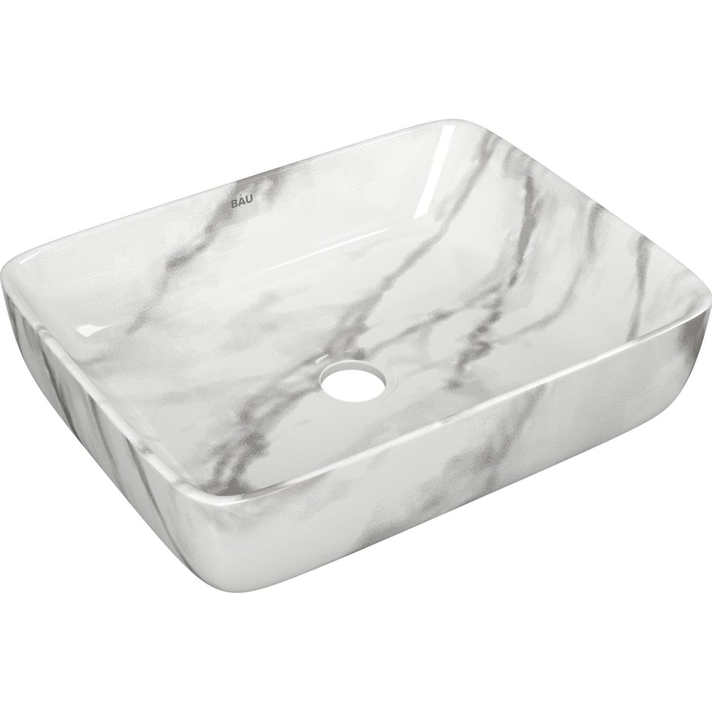 Изображение товара Прямоугольная накладная раковина Bauedge BAU Hotel 48x37 мрамор санфарфор