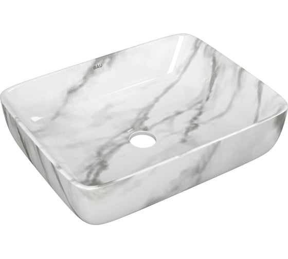 Изображение товара Прямоугольная накладная раковина Bauedge BAU Hotel 48x37, мрамор SH1002M