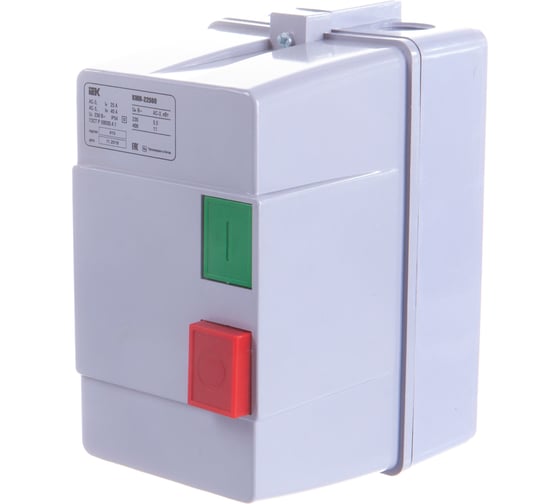 Изображение товара Контактор IEK КМИ-22560 25А 220В/АС3 IP54 ИЭК KKM26-025-220-00