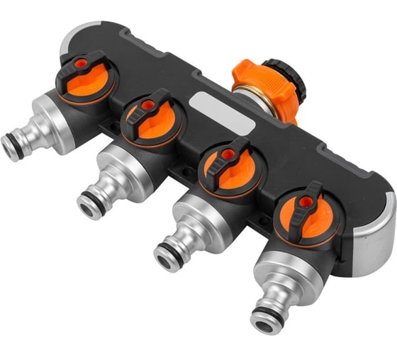Изображение товара Разветвитель для шланга пластиковый 4-канальный с регуляторами WMC TOOLS WMC-TG7207012 NEW(56411)