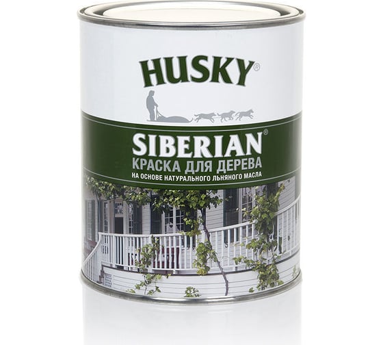 Изображение товара Краска для дерева HUSKY SIBERIAN белый, база А 0.9 л 27004