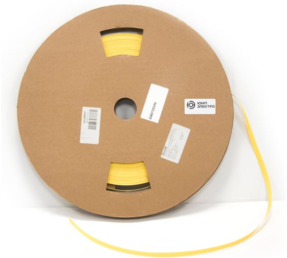 Изображение товара Термоусадочная плоская трубка для печати ЮМП ЭЛЕКТРО ТТУ-нг-lszh 3/1 для провода 1.8-4.1 мм, желтая, в рул. 50м. (3/16) ump622125