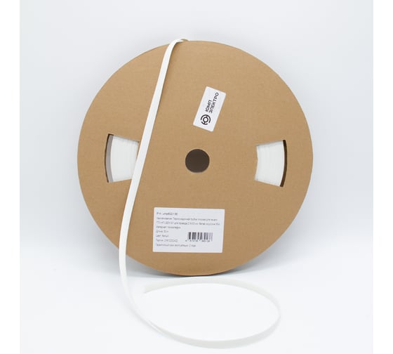 Изображение товара Термоусадочная плоская трубка для печати UMP ТТУ-нг-lszh 3/1 для провода 2.3-5.5 мм, белая, в рул. 50м. (1/4) ump622136