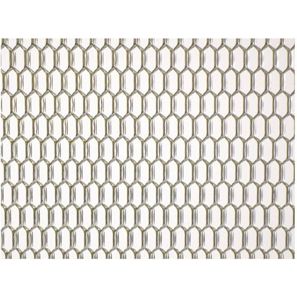 фото Облицовка радиатора dollex алюминий, 100 х 40 см, хром, ячейки 20 х 6мм сота dks-049