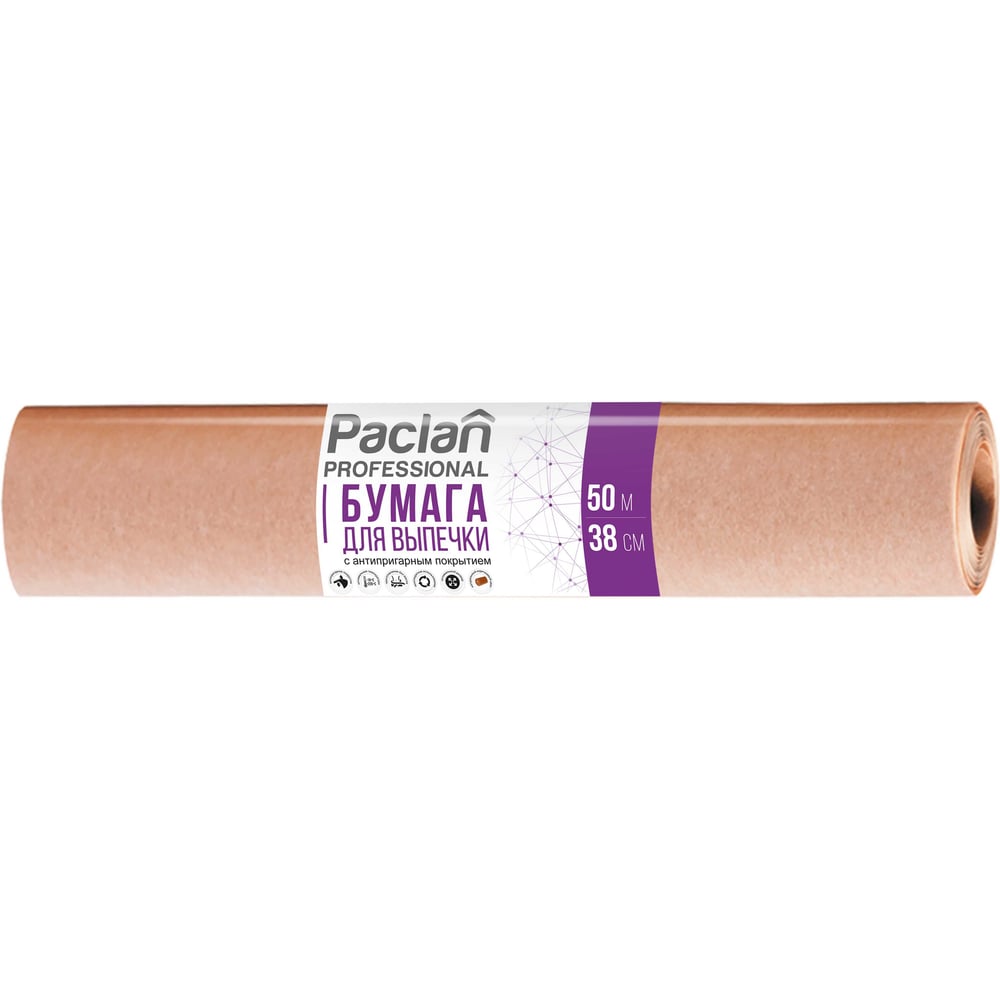 Изображение товара Бумага для выпечки Paclan Professional 38 см х 50 м с ножом коричневая