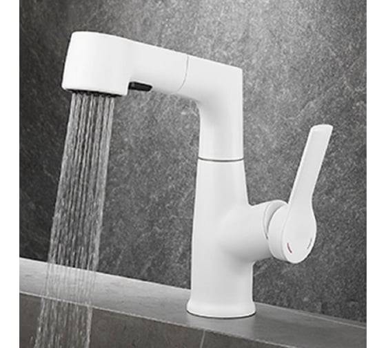 Изображение товара Елочка для тюльпана MATRIX 40 мм (белый) с выдвижной лейкой и поднимающимся носиком SMF-323970/WT 5534