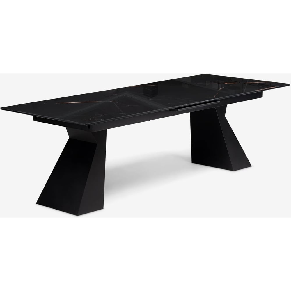 Изображение товара Стеклянный стол Woodville денхольм 240(290)х100x75 в цвете обсидиан/черный