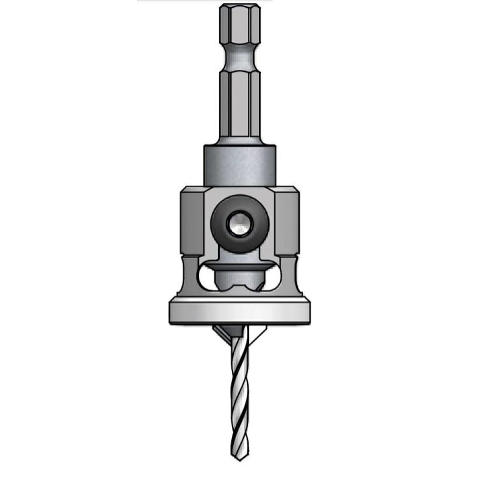 фото Зенковка оправка коническая со сверлом (3 мм, хвостовик hex1/4) wpw aqp3004sc