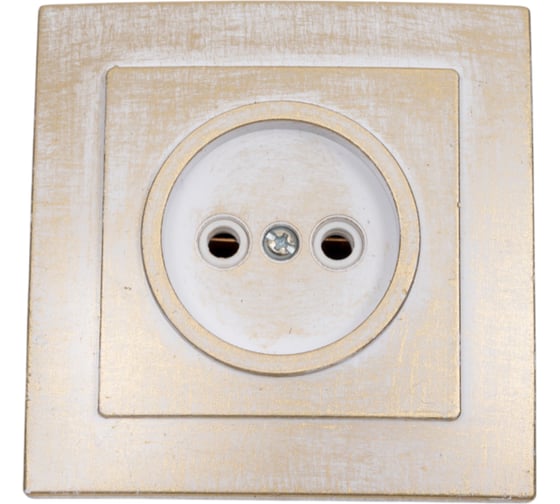 Изображение товара Розетка duwi с/п б/з 1-местная серия Palazzo Vintage, белое золото 26577 1