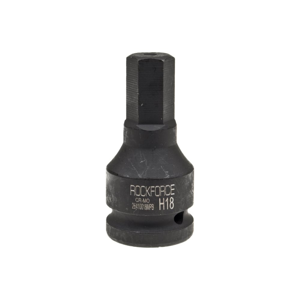 Изображение товара Головка-бита 18 мм, 3/4", 6-гранная, ударная, L=80 мм Rockforce RF-26410018MPB