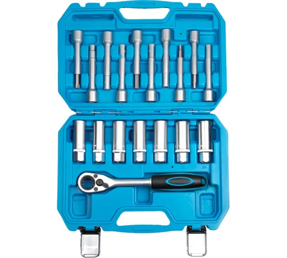 Изображение товара Набор инструмента для разбора стоек с проходной трещоткой, 18 предметов AV Steel AV-922058