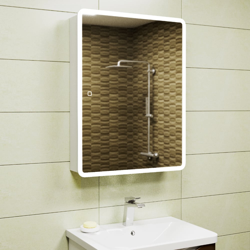 Изображение товара Зеркальный шкаф Bauedge Bau Stil 60x80 с LED подсветкой и сенсорным управлением