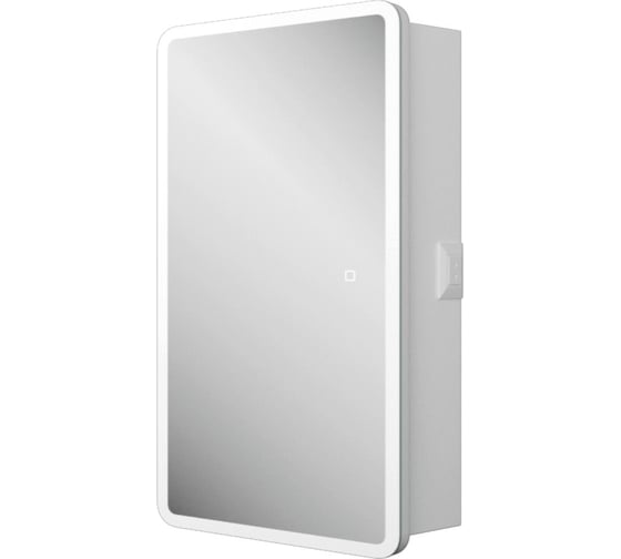 Изображение товара Зеркальный шкаф Bauedge Bau Stil 40x80, LED подсветка, сенсор, плавное закрывание, оборачиваемый BS4080W