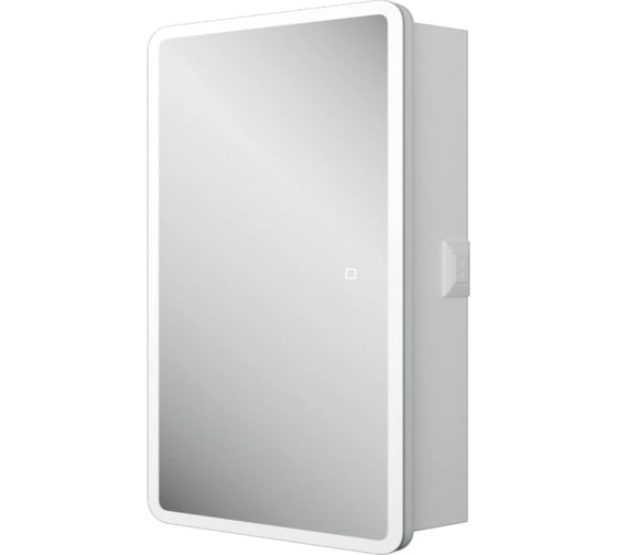 Изображение товара Зеркальный шкаф Bauedge Bau Stil 50x80, LED подсветка, сенсор, плавное закрывание, оборачиваемый BS5080W