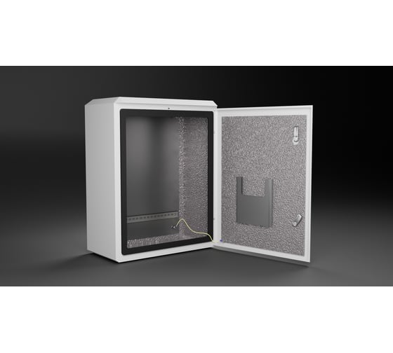 Изображение товара Термошкаф с монтажной панелью "Метком Групп" (ШхВхГ) 600x760x350 мм, ТШ-2, без обогрева и вентиляции, с креплением на опору ТШ-2-60.76.35-MK-3-0