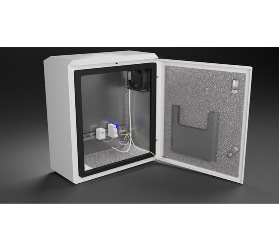 Изображение товара Термошкаф с монтажной панелью "Метком Групп" (ШхВхГ) 450x500x230 мм, ТШ-6, без обогрева с вентиляцией, без крепления ТШ-6-45.50.23-MK-2-3