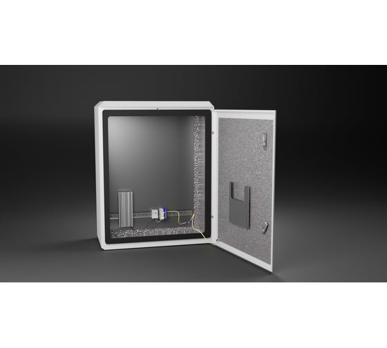 Изображение товара Термошкаф с монтажной панелью "Метком Групп" (ШхВхГ) 600x760x350 мм, ТШ-2, с обогревом и без вентиляции, с креплением на опору ТШ-2-60.76.35-MK-1-0