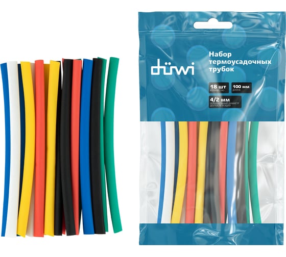 Изображение товара Термоусадочные трубки, duwi набор, 100мм, Ø4>2мм, 18шт, 28661 5