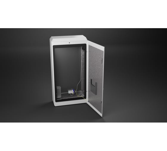 Изображение товара Термошкаф с монтажной панелью "Метком Групп" (ШхВхГ) 600x1200x300 мм, ТШ-5, с обогревом и с вентиляцией, с креплением на опору ТШ-5-60.120.30-MK-0-0