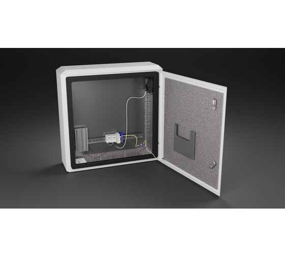 Изображение товара Термошкаф с монтажной панелью "Метком Групп" (ШхВхГ) 600x600x210 мм, ТШ-1, с обогревом и с вентиляцией, с креплением на опору ТШ-1-60.60.21-MK-0-0