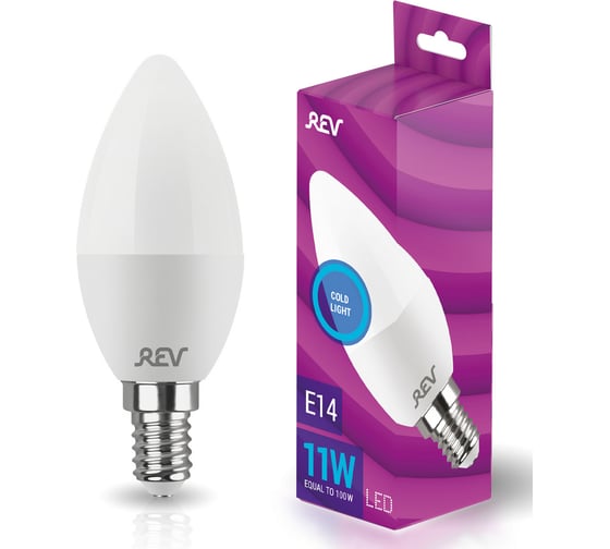Изображение товара Светодиодная лампа REV C37 Е14 11W, 6500K, дневной свет 32512 3