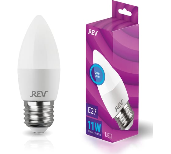 Изображение товара Светодиодная лампа REV C37 Е27 11W, 6500K, дневной свет 32526 0