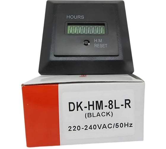 Изображение товара Счетчик времени наработки DELTAKIP DK-HM-8L с кнопкой сброс, чёрный 220-240VAC DK-A0000007