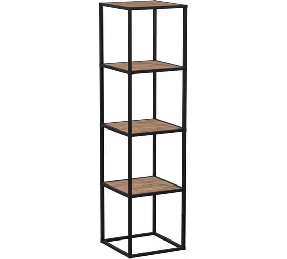 Изображение товара Стеллаж НАЙДИ 4, 400x400x1546 мм, черный муар, лдсп дуб крафт табачный LS4-55004