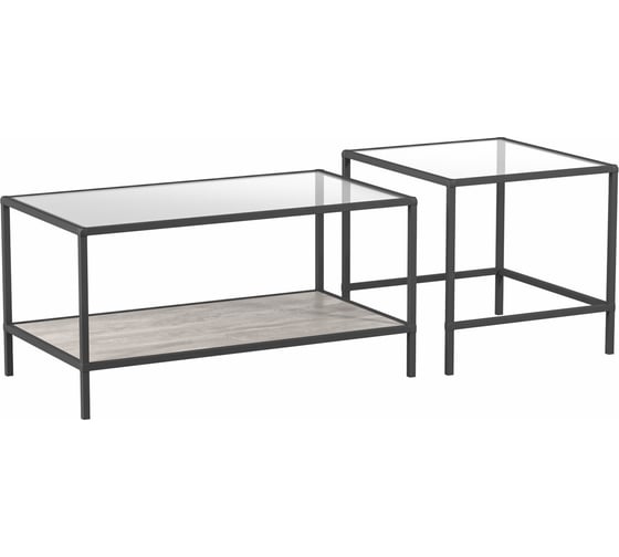 Изображение товара Стол НАЙДИ дуэт, графит, лдсп, бетонный камень, стекло LKS-77349