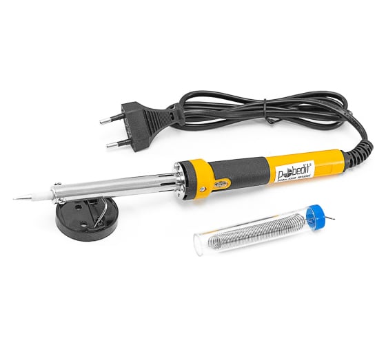 Изображение товара Паяльный набор Pobedit паяльник+припой+подставка, острое жало с защитным покрытием, 60 Вт, 220 В, 9054565