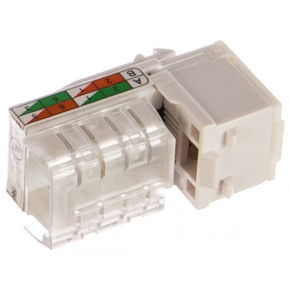 фото Механизм компьютерной розетки экопласт rj-45, категория 5е, utp модуль, 8 контактов lk45 856100-1