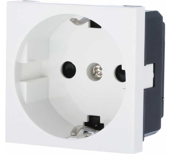 Изображение товара Розетка Экопласт с заземляющим контактом, со шторками, белый LK45 851104-1