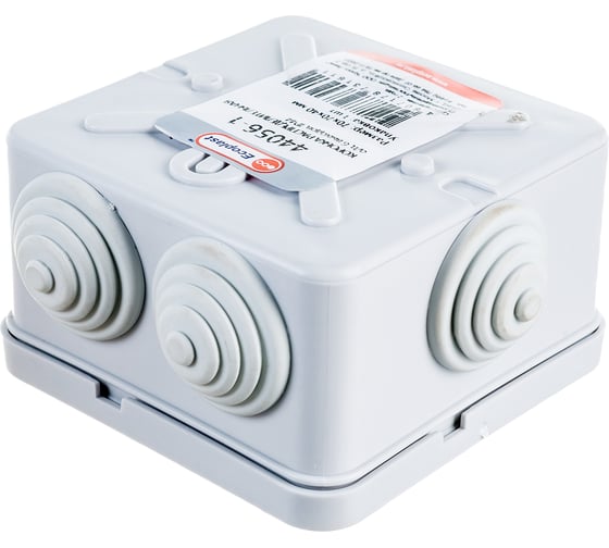 Изображение товара Распределительная коробка Экопласт JBS070 о/п 70х70х40 6 выходов, IP44 44056-1