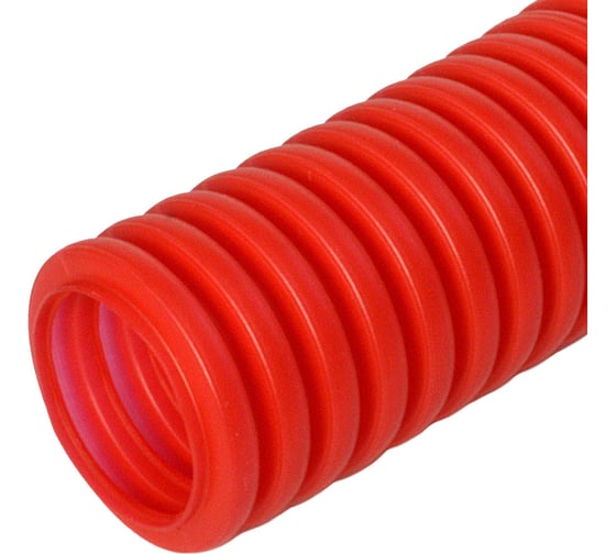 Изображение товара Гофрированная труба Промрукав ПНД защитная для МПТ пешель красная д16 100 м PR02.0087