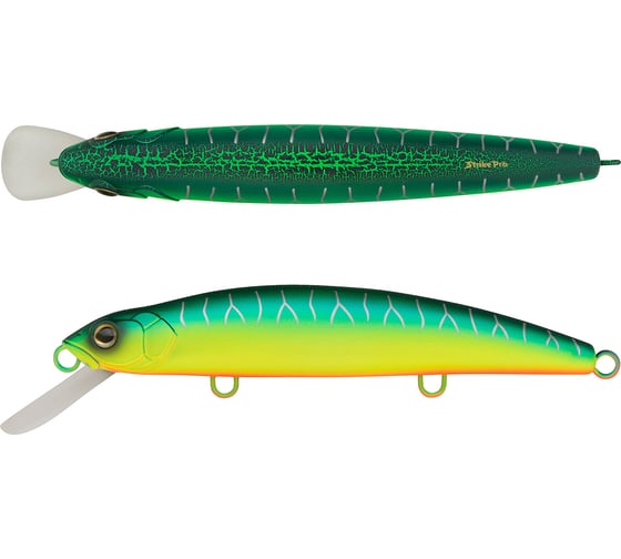 Изображение товара Воблер Strike Pro Минноу Musky Monster DL200, цвет: A223S-RP Pearl Mat Tiger MG-007F#A223S-RP