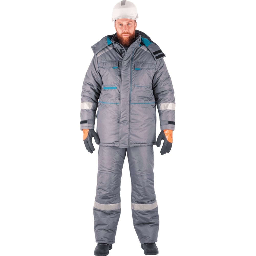 Изображение товара Утепленный костюм ГК Спецобъединение ГАЛАКТИКА серый-бирюза 120-124 для мужской зимней работы