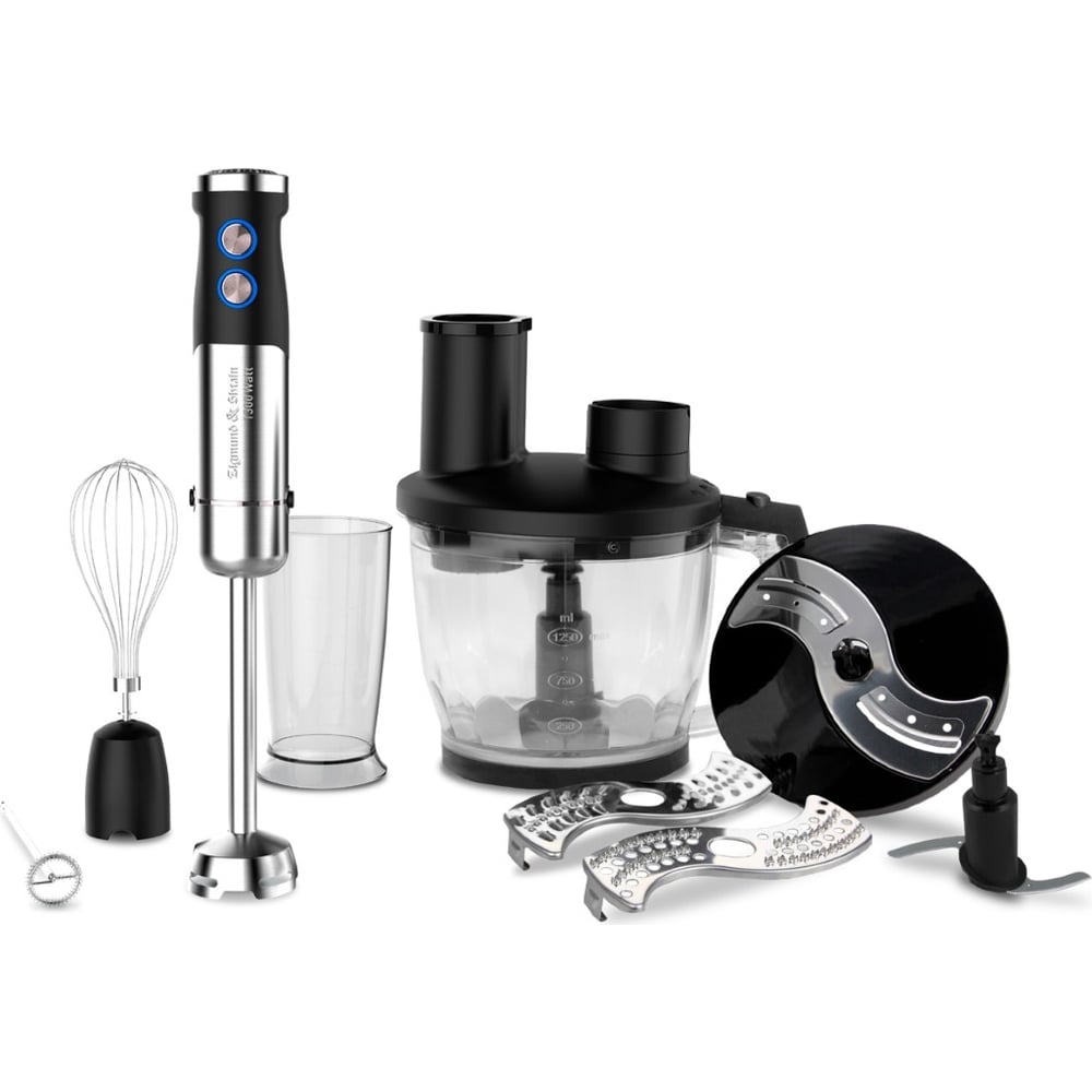 Изображение товара Погружной блендер Zigmund & Shtain bh-350 m с 12 скоростями и 7 насадками