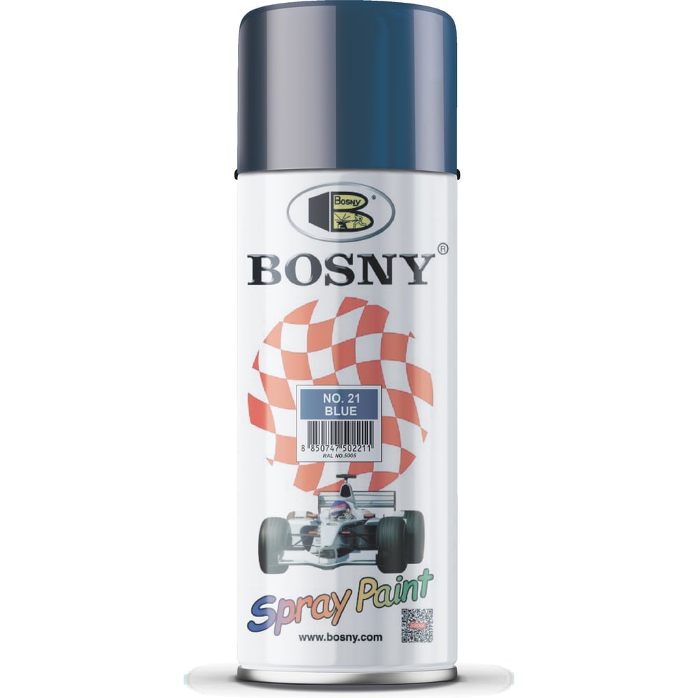 Изображение товара Универсальная акриловая краска Bosny синий в аэрозоле 0.52л
